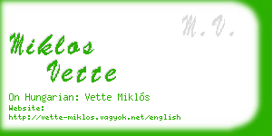 miklos vette business card